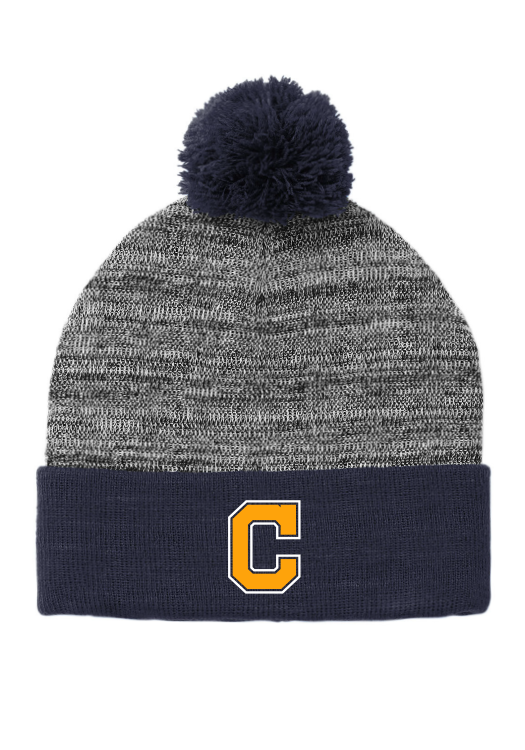 BLOCK "C" POM BEANIE